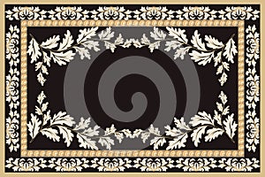 Persian Carpet or Iranian Carpet Traditional Design Oriental Damask Floral Embroidery Design for Carpets. photo